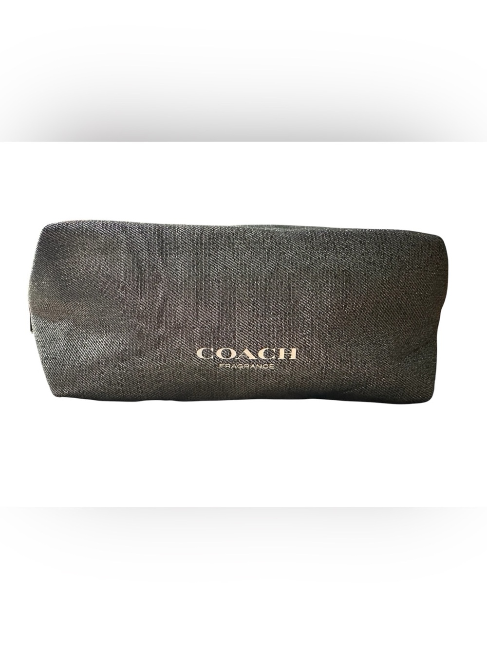 Coach Black Fragrance Logo Pouch with Gold Print